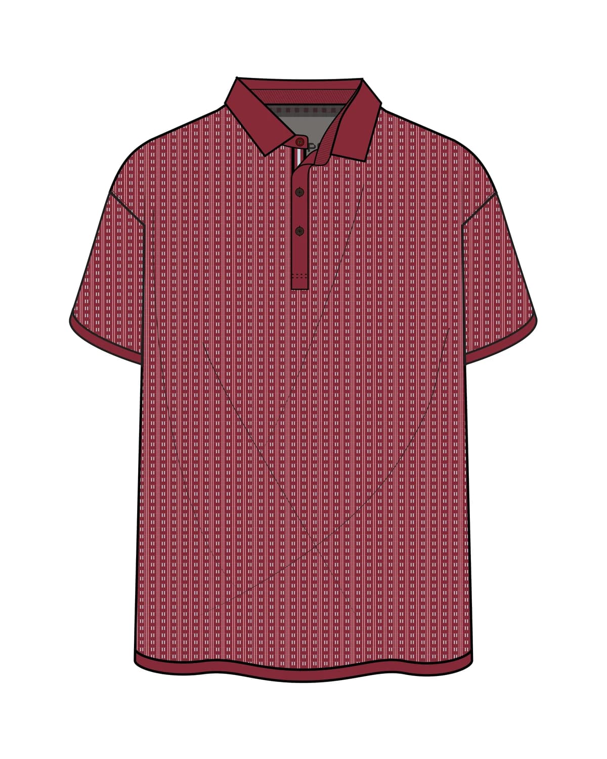The Crimson Thread Polo flat sketch