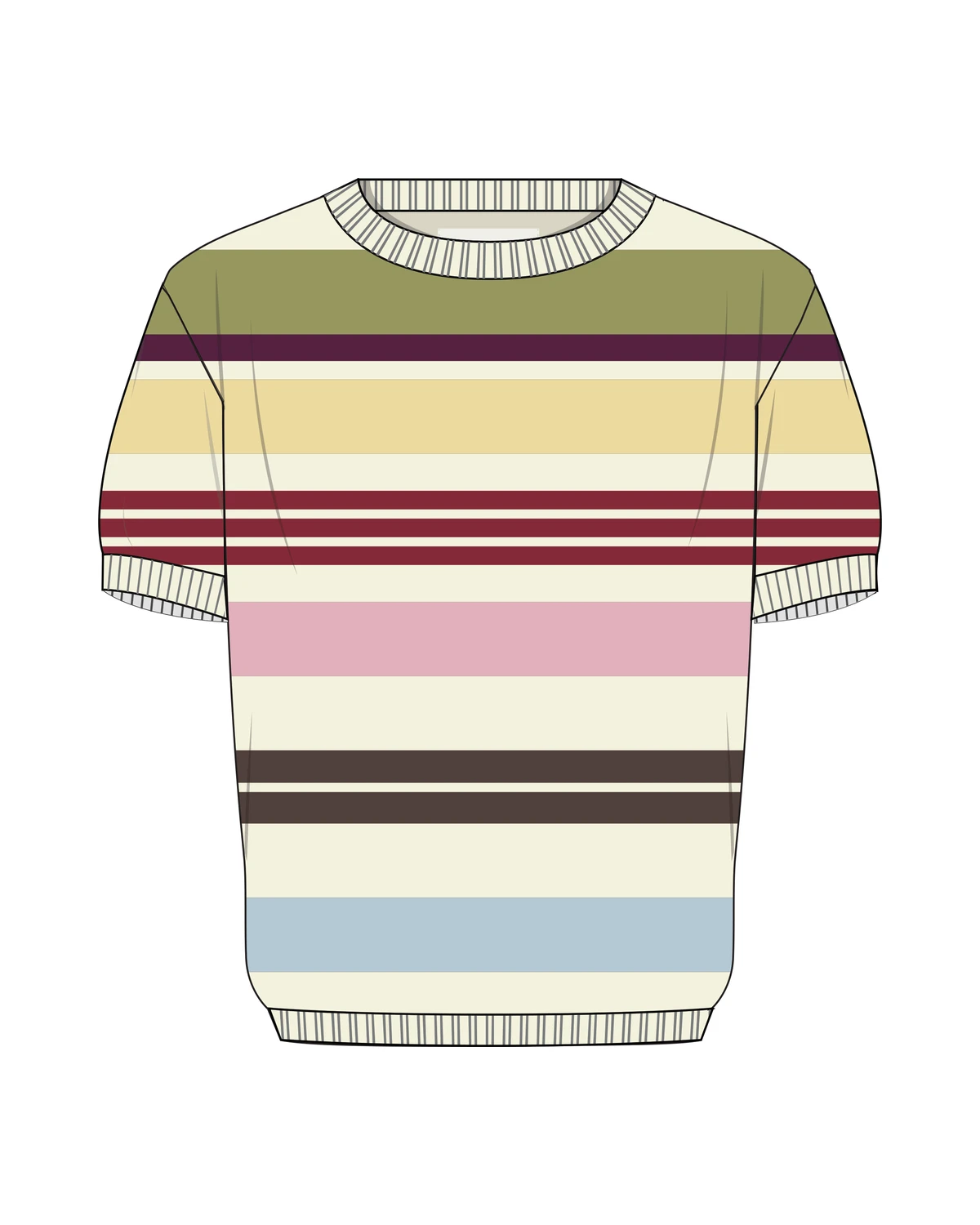 The Sundown Striper T-Shirt flat sketch