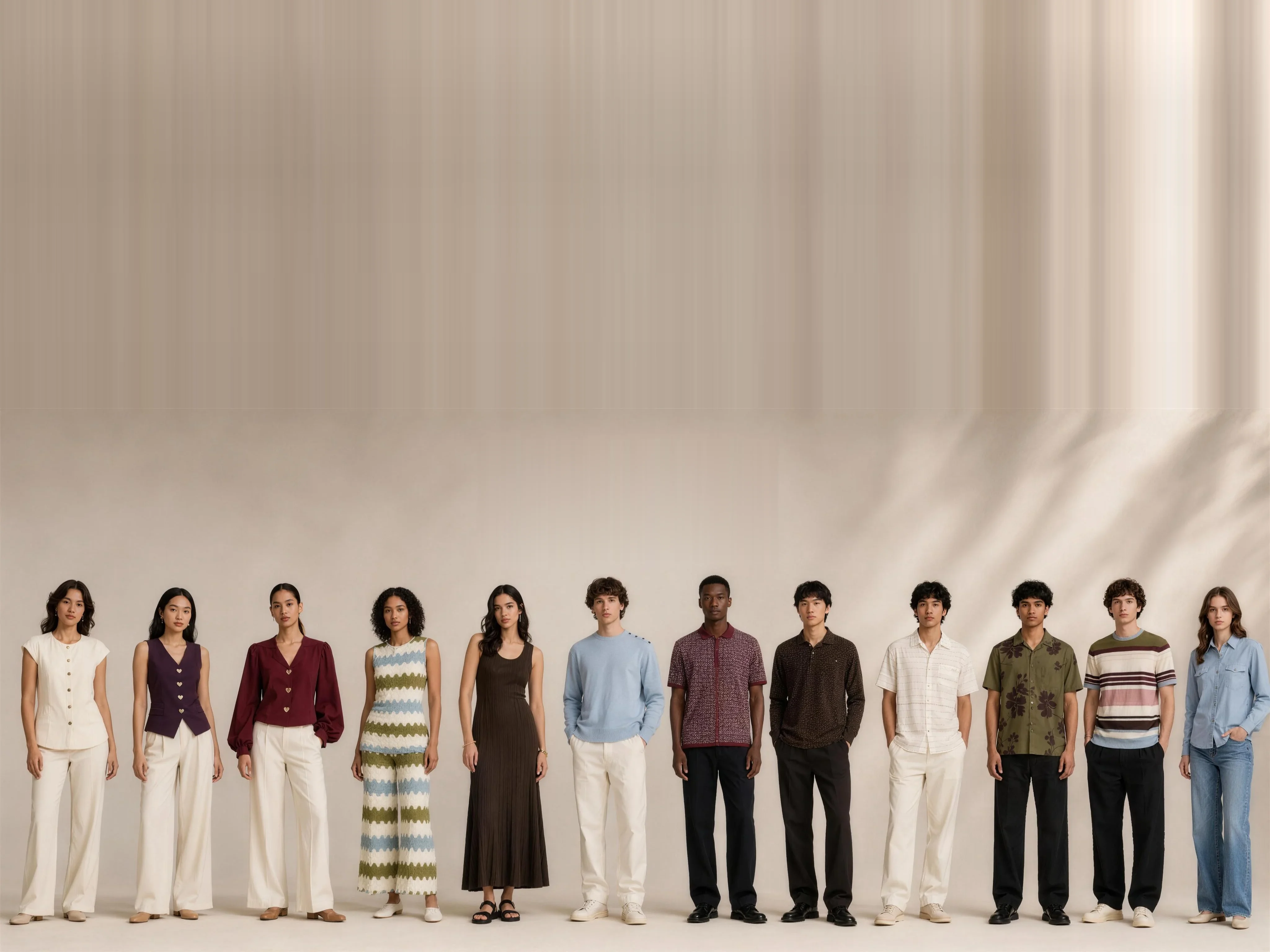 All twelve pieces of The Valentine's Line-up, worn together