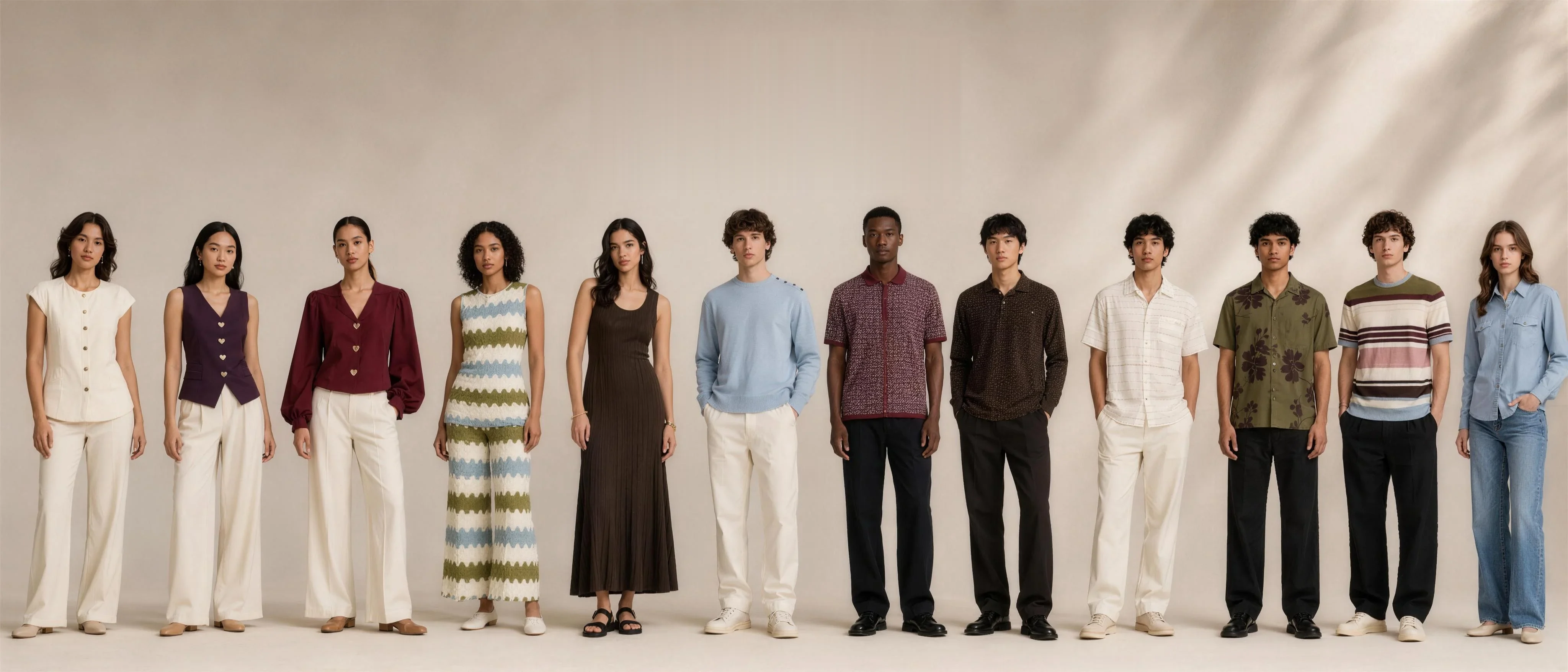 All twelve pieces of The Valentine's Line-up, worn together